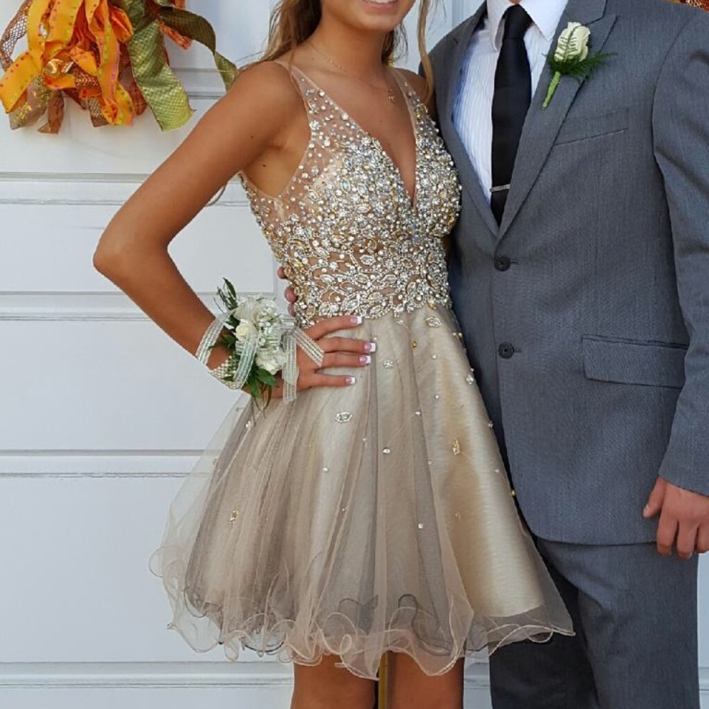 Champagne Short Homecoming Dress